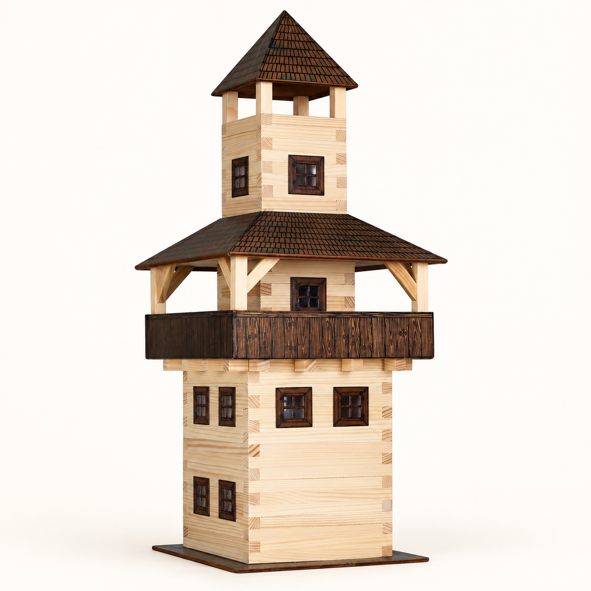 Walachia Tower wooden construction kit, assembled model