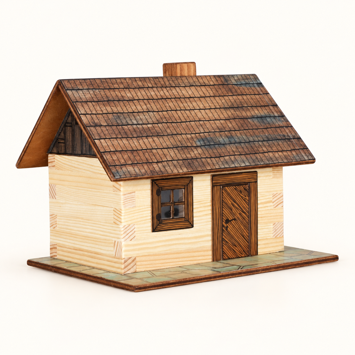 Walachia Log Cabin wooden construction kit, assembled model