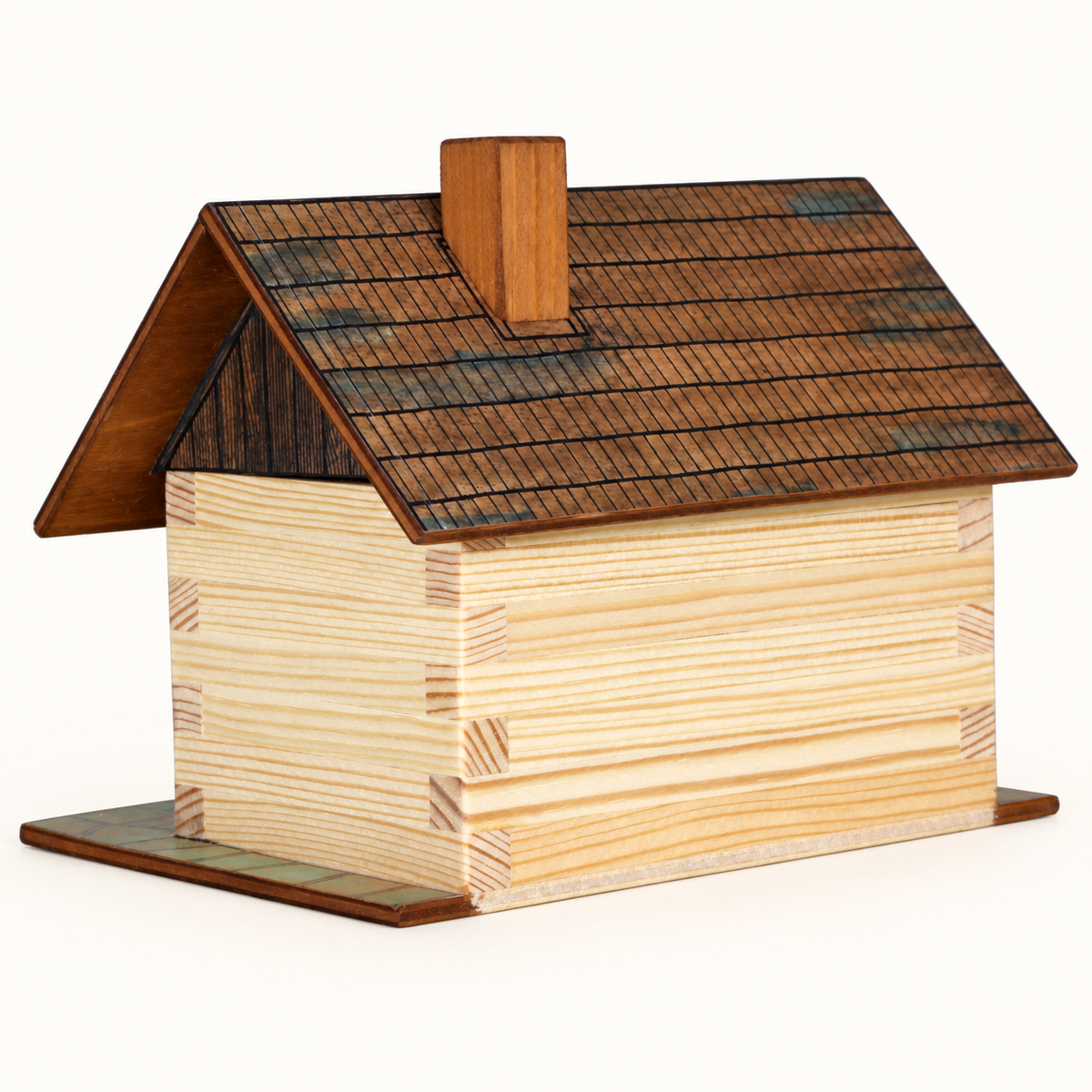 Walachia Log Cabin wooden construction kit, assembled model